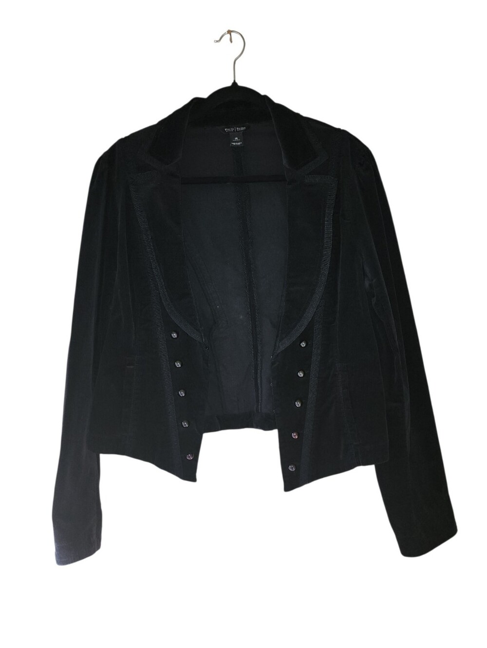 White House Black Market Corduroy Military Inspired Jacket Lace Up Corset Detail